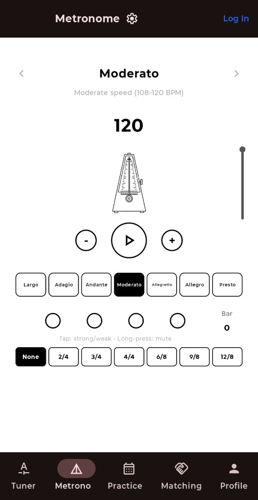 Metronome screen